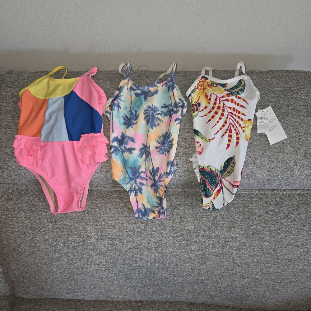 Girls' One-Piece Swimsuit Bundle (Size 5T)